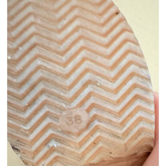 Moheda Swedish Leather Clogs Sandals Tan Woven Strappy Wood Heel Size 38 EU 7 US - Picture 6 of 6